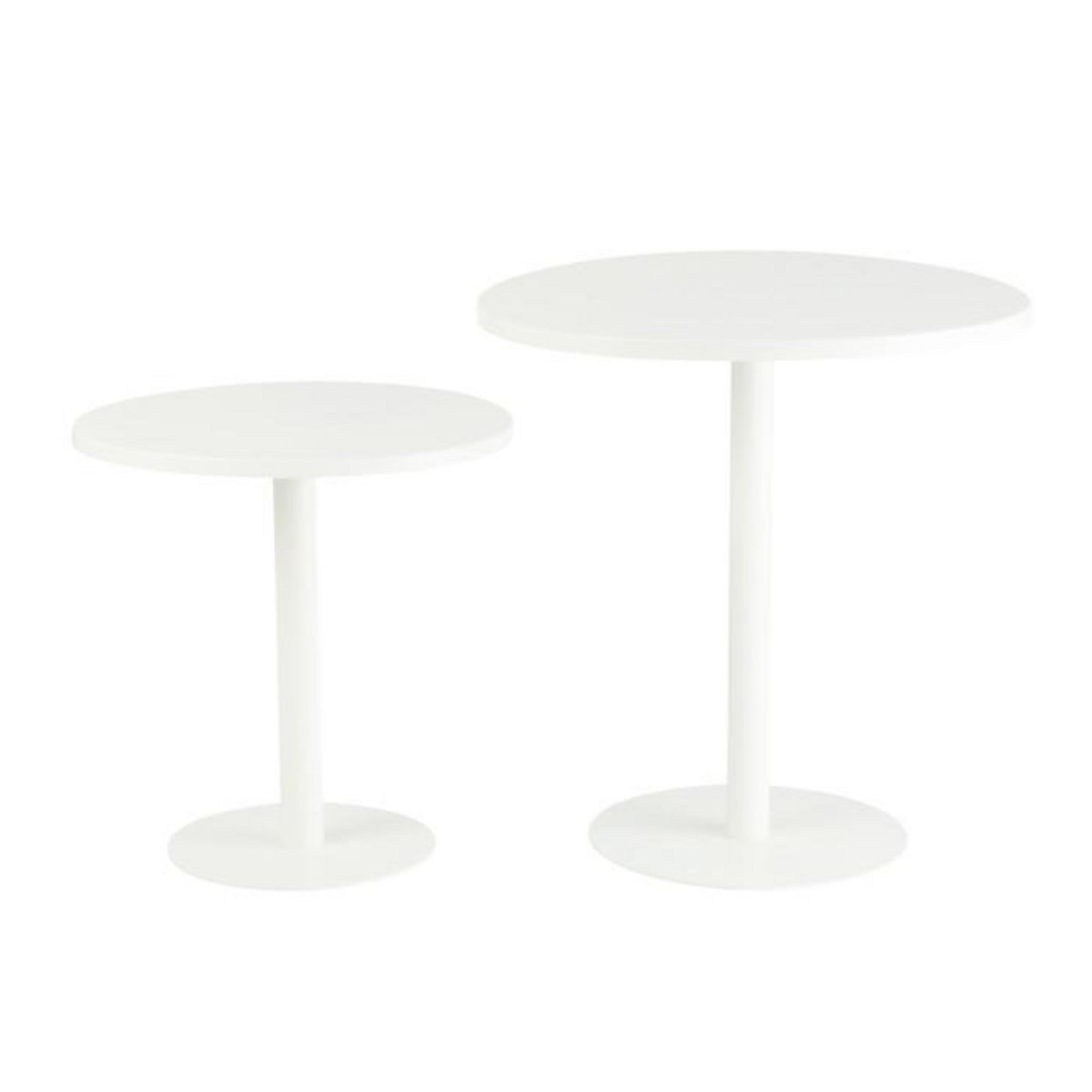 Paris Prix Lot de 2 Tables d'Appoint en Métal  Ice  50cm Blanc