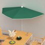 Voir la diapositive 1 : VIDAXL Demi-parasol de jardin avec mat 180x90 cm vert