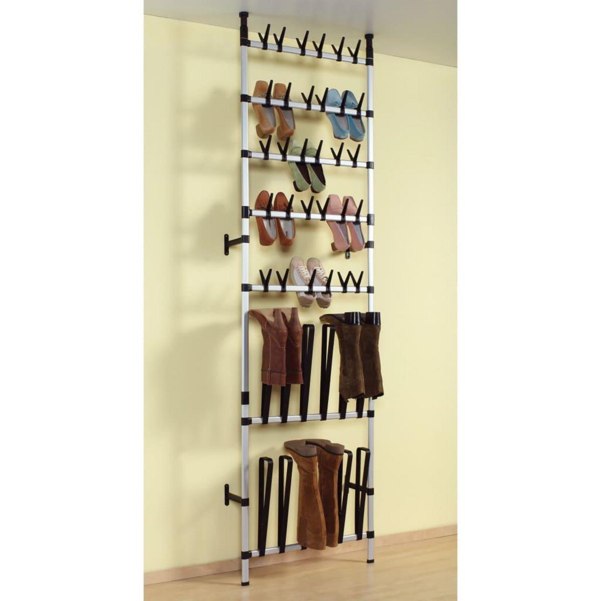 VIDAXL Etagere a chaussures telescopique avec barres Aluminium