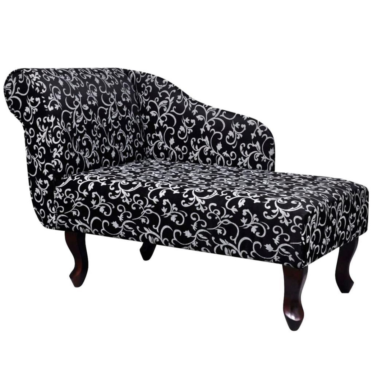 VIDAXL Chaise longue Noir et blanc Tissu