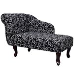 VIDAXL Chaise longue Noir et blanc Tissu