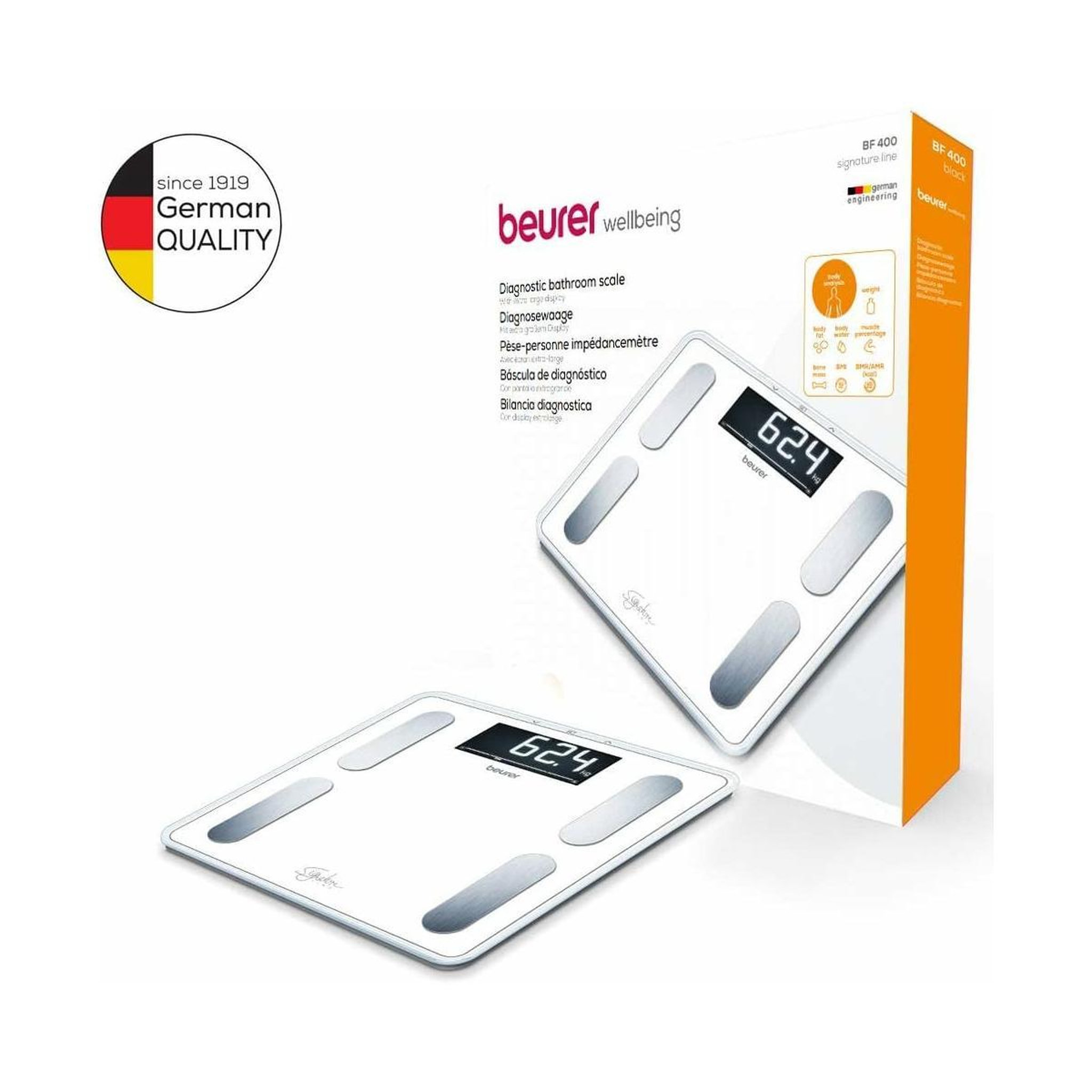 Voir la diapositive 3 : Beurer Beurer bf 400 rectangle blanc pèse-personne électronique