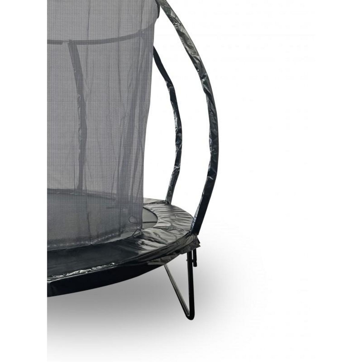 JUMP4FUN Trampoline 12Ft ø 366 cm noire avec Echelle, Protection et Filet de sécurité