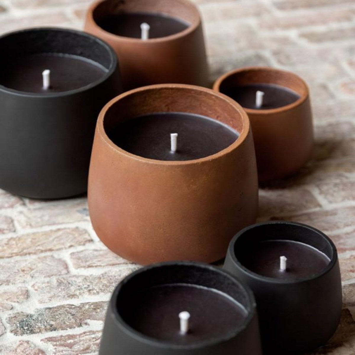 Paris Prix Bougie Extérieure Ciment  Brittney  16cm Marron