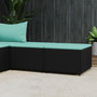 Voir la diapositive 1 : VIDAXL Repose-pieds de jardin et coussins lot de 2 noir resine tressee