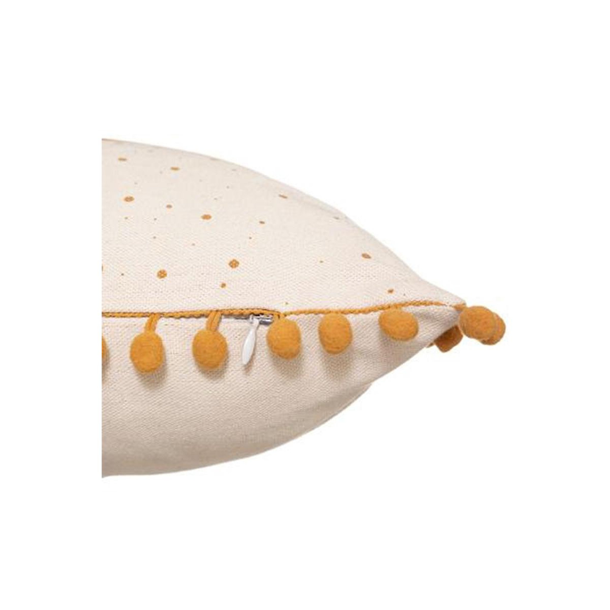 Voir la diapositive 3 : Atmosphera Kids Coussin déco enfant  pompons  30x50cm ocre