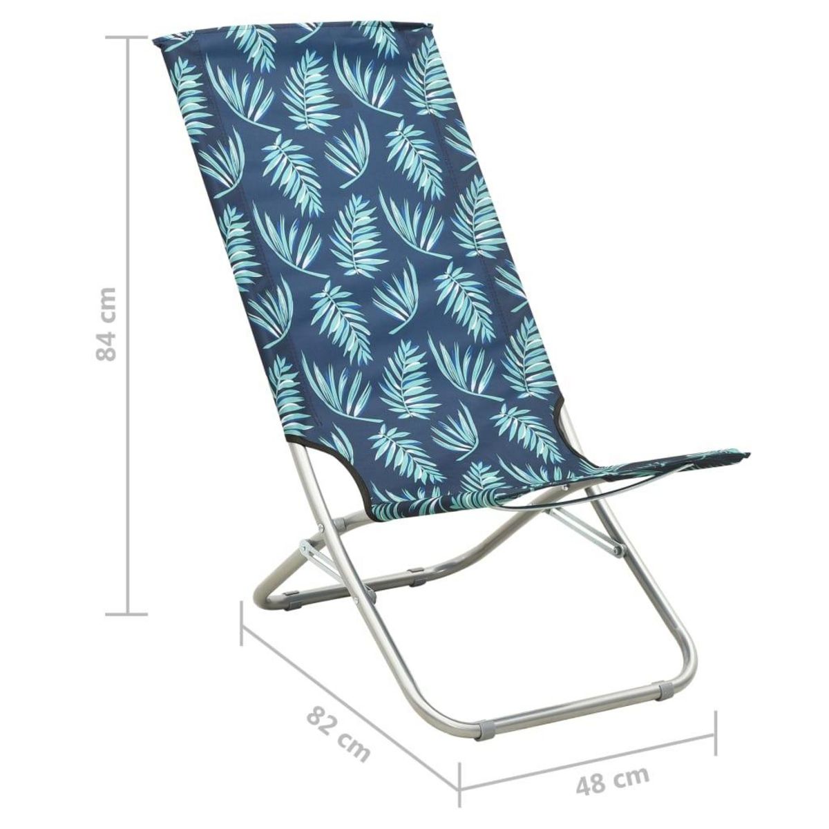 VIDAXL Chaises de plage pliables lot de 2 Motif de feuilles Tissu