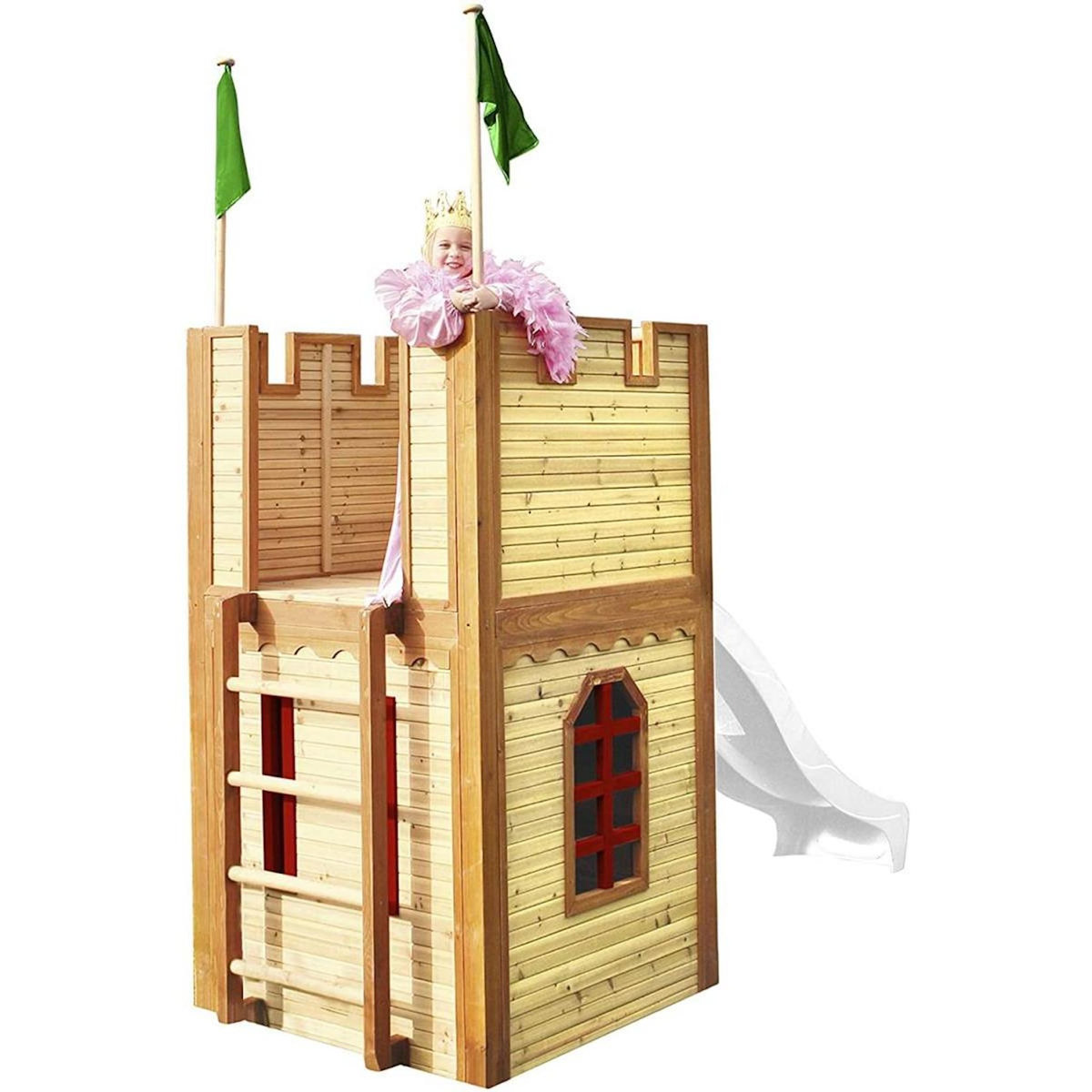 Axi House Axi ARTHUR Aire de jeux en cèdre vernis naturel, toboggan Blanc