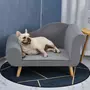 PAWHUT Canapé chien lit pour chien méridienne design scandinave coussin moelleux pieds bois massif dim. 82 x 55 x 49 cm velours gris