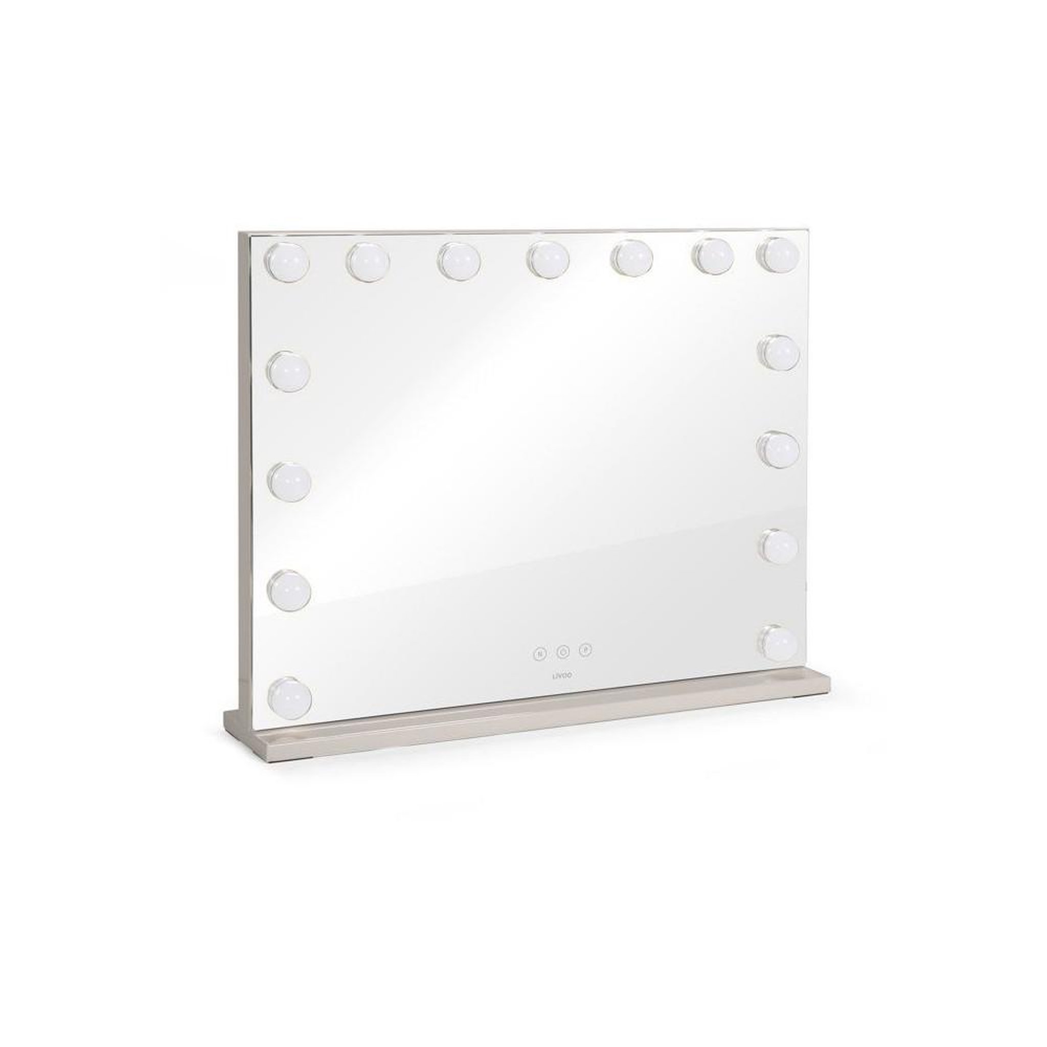 LIVOO Miroir de maquillage hollywood livoo dos225g gris, 15 led, commande tactile, luminosité réglable, modes chaud/froid combiné, alimentation usb-c