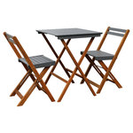 GARDENSTAR Salon de jardin - 2 places - Bois d'acacia - Gris