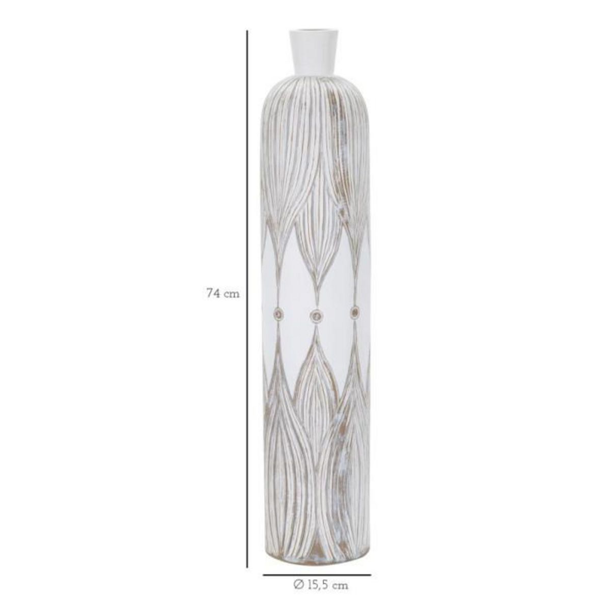 Paris Prix Vase Déco à Motifs  Atene  60cm Blanc