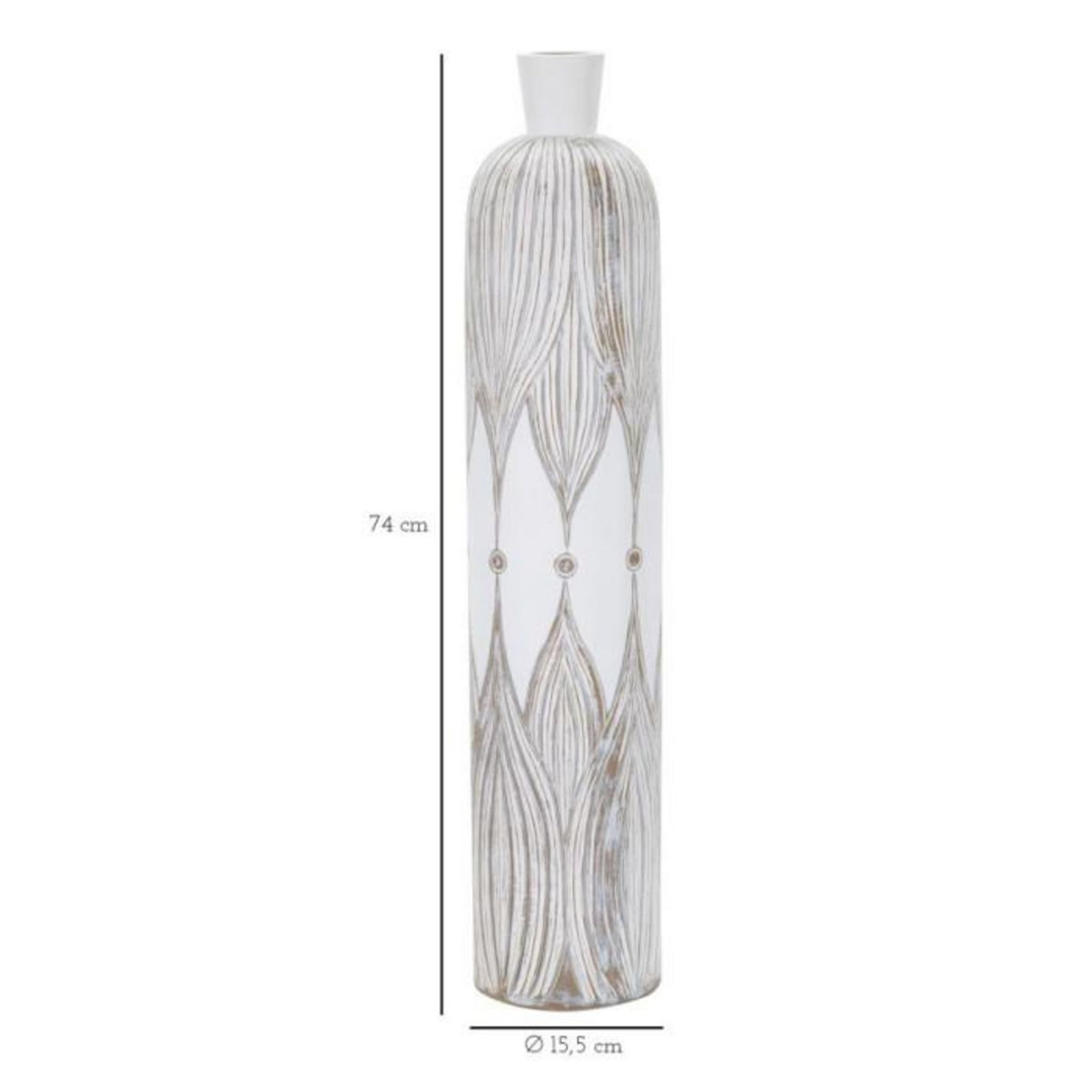 Paris Prix Vase Déco à Motifs  Atene  60cm Blanc