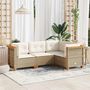 Voir la diapositive 1 : VIDAXL Salon de jardin avec coussins 4 pcs beige resine tressee