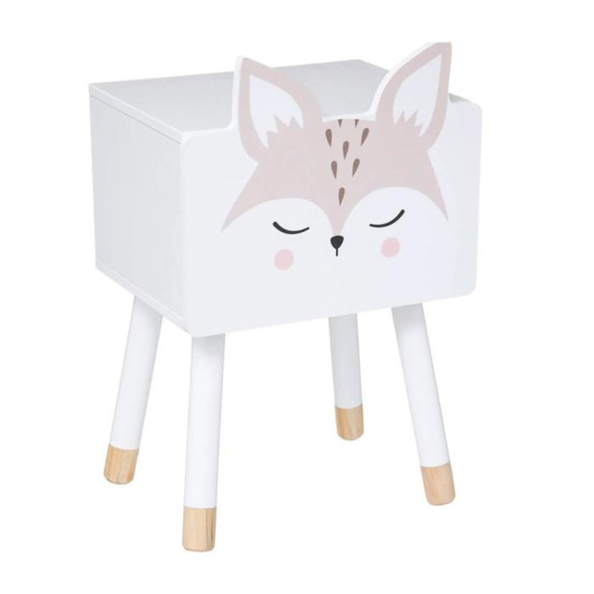 Atmosphera Kids Table de Chevet Enfant  Renard  53cm Blanc