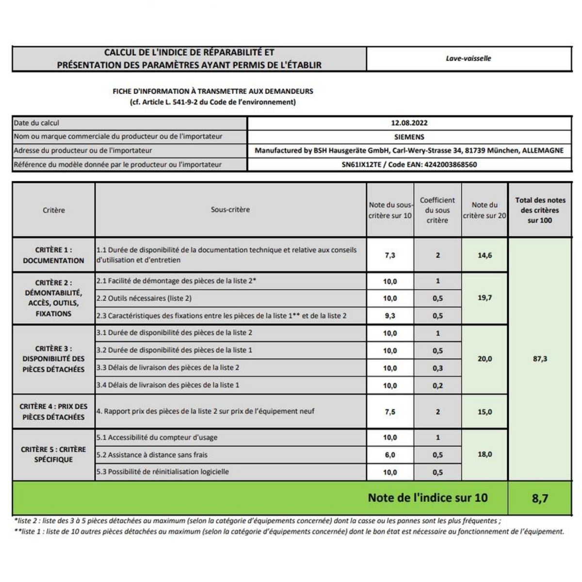 Siemens Lave-vaisselle 60cm 12 couverts 48db tout intégrable - sn61ix12te