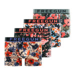 FREEGUN Lot de 4 boxers homme Sergio. Coloris disponibles : Rouge