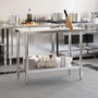 Voir la diapositive 3 : VIDAXL Table de travail de cuisine 110x55x85 cm acier inoxydable