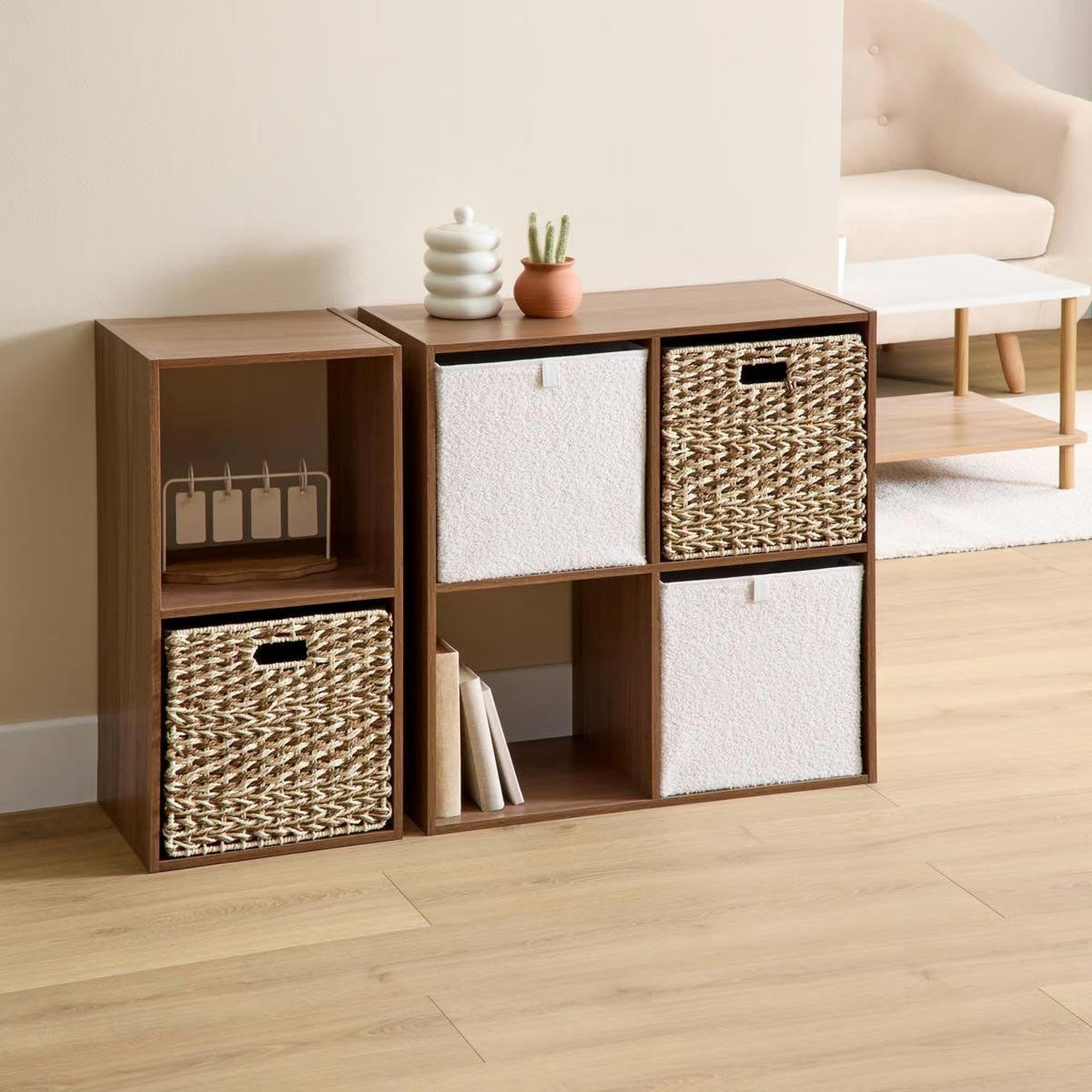 Voir la diapositive 5 : FIVE Boîte de rangement noela  mix n'modul  31x31cm marron