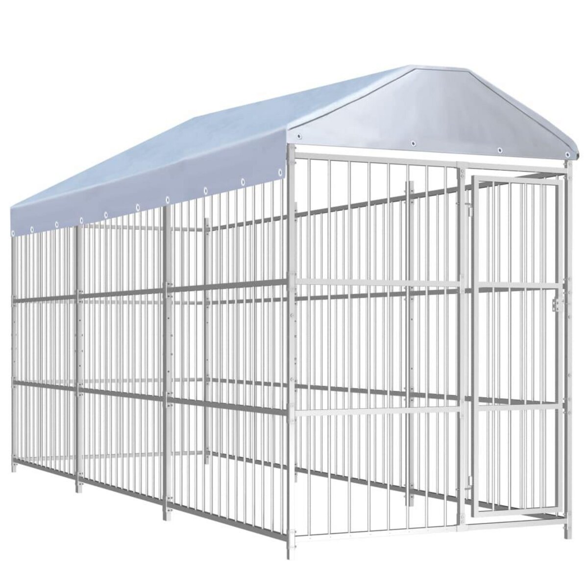 VIDAXL Chenil d'exterieur avec toit pour chiens 450 x 150 x 200 cm
