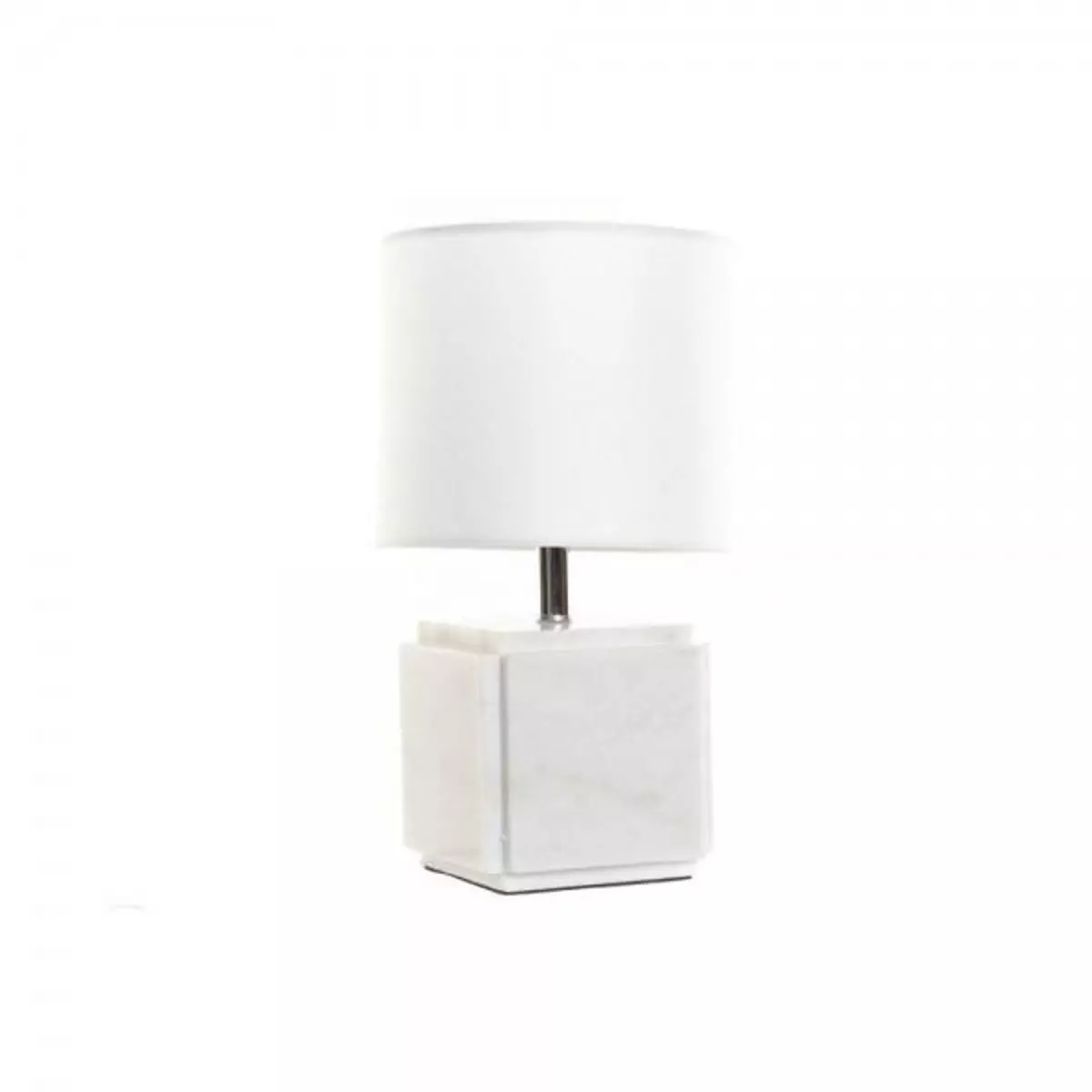 MARKET24 Lampe de bureau DKD Home Decor Blanc Polyester Métal Marbre 220 V Doré 50 W