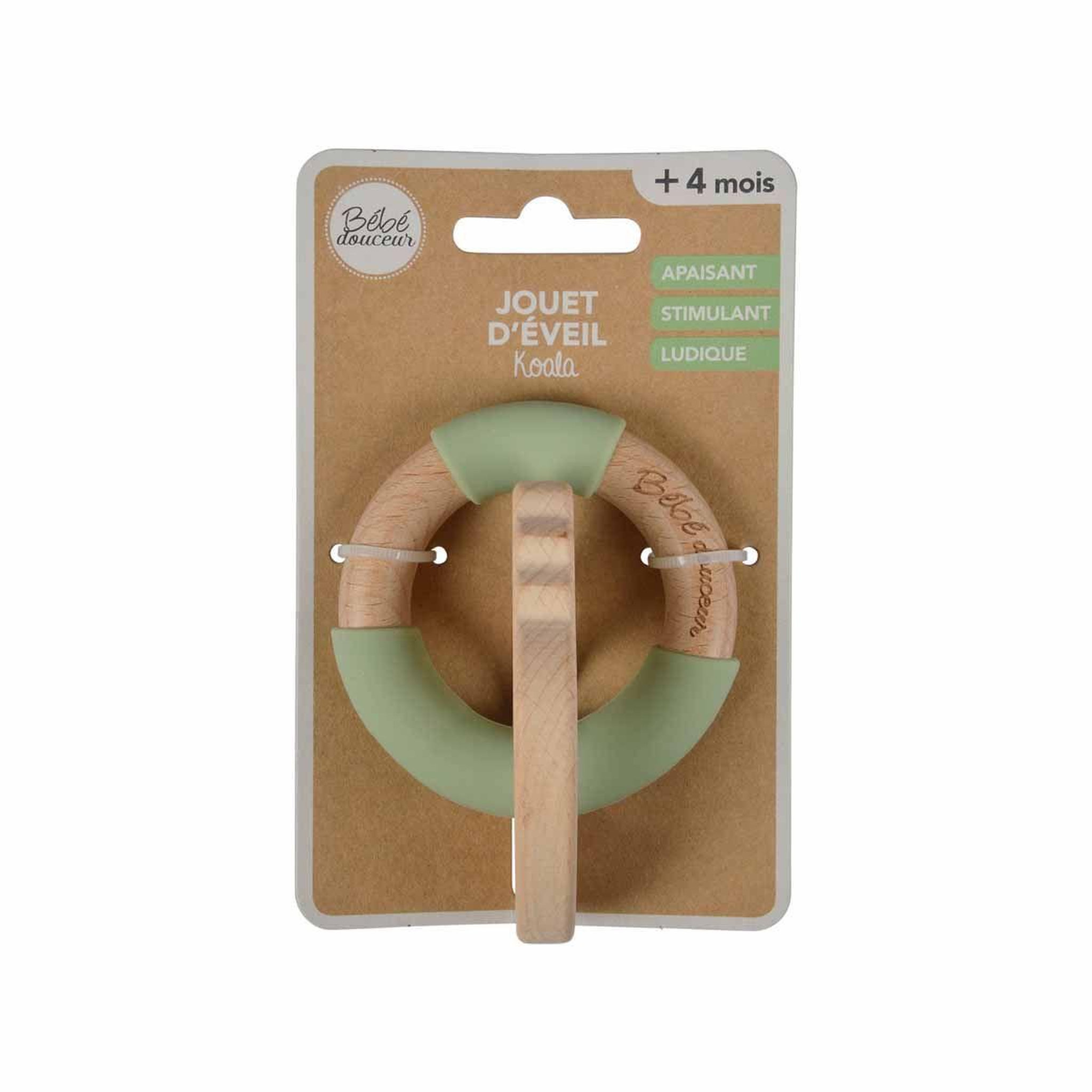 Voir la diapositive 3 : BEBE DOUCEUR Jouet d'Éveil Bébé Anneau  Koala  7cm Vert