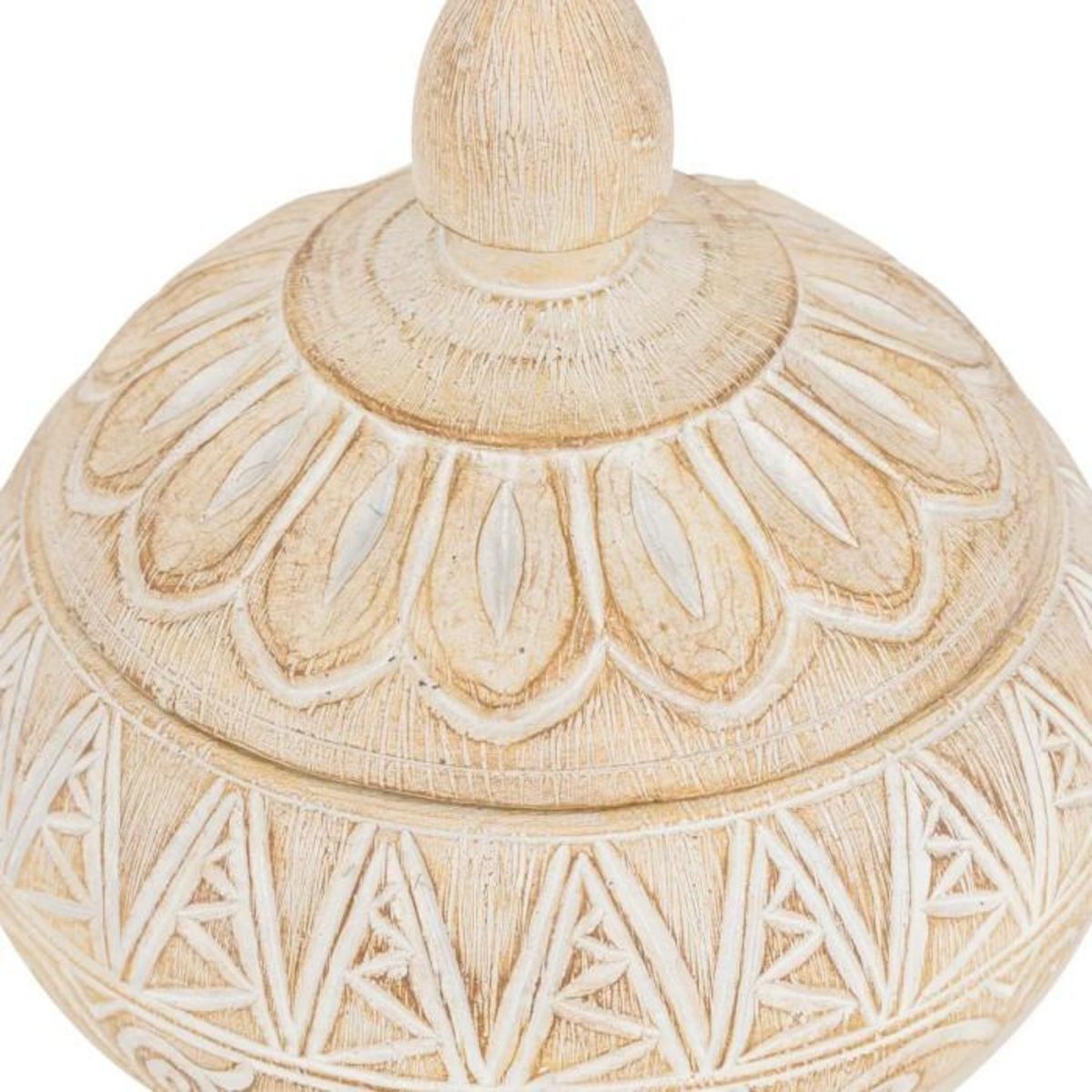 ATMOSPHERA Boîte Déco en Résine  Oriental  15cm Beige