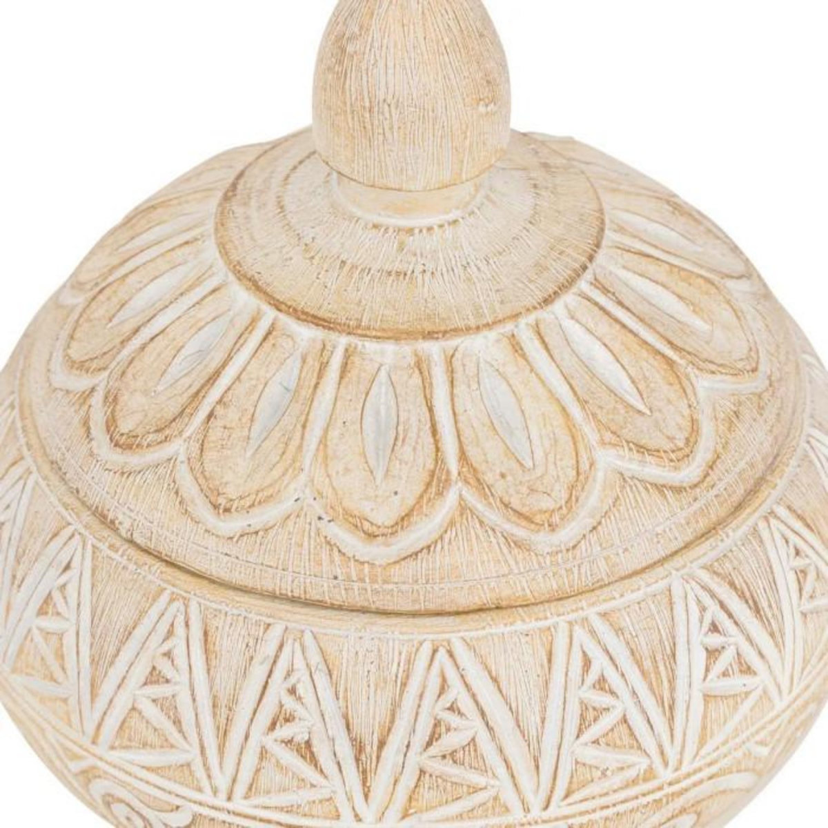 ATMOSPHERA Boîte Déco en Résine  Oriental  15cm Beige