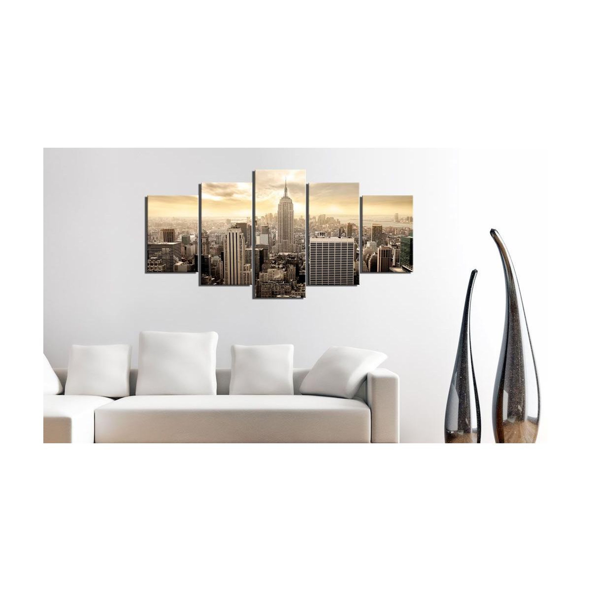 Voir la diapositive 2 : Paris Prix Tableau Imprimé  New York & Lever de Soleil