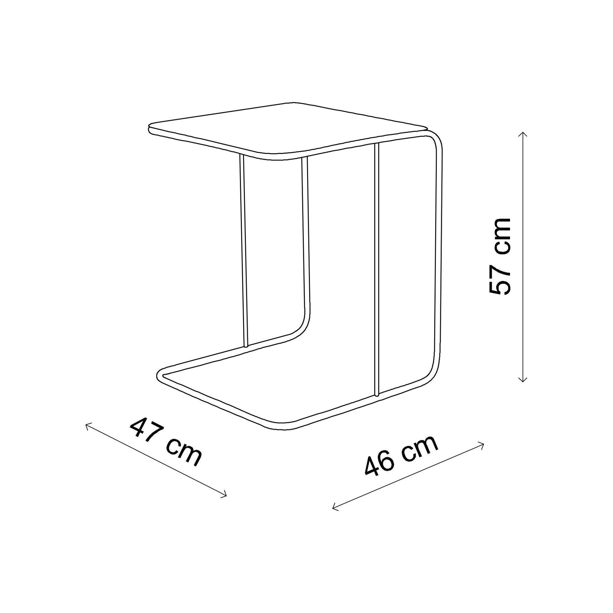 Voir la diapositive 4 : Habitat et Jardin Table d'appoint en métal  poet  47 x 46 x 57 cm - taupe