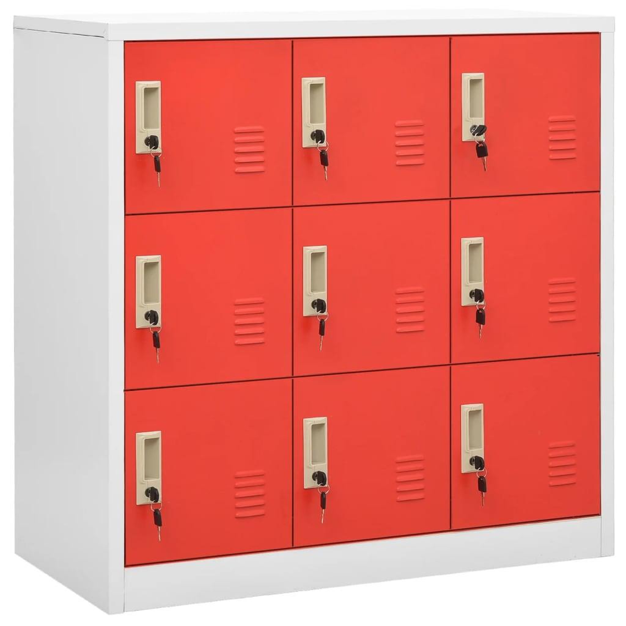 Voir la diapositive 2 : VIDAXL Armoires a casiers 2 pcs Gris clair et rouge 90x45x92,5cm Acier