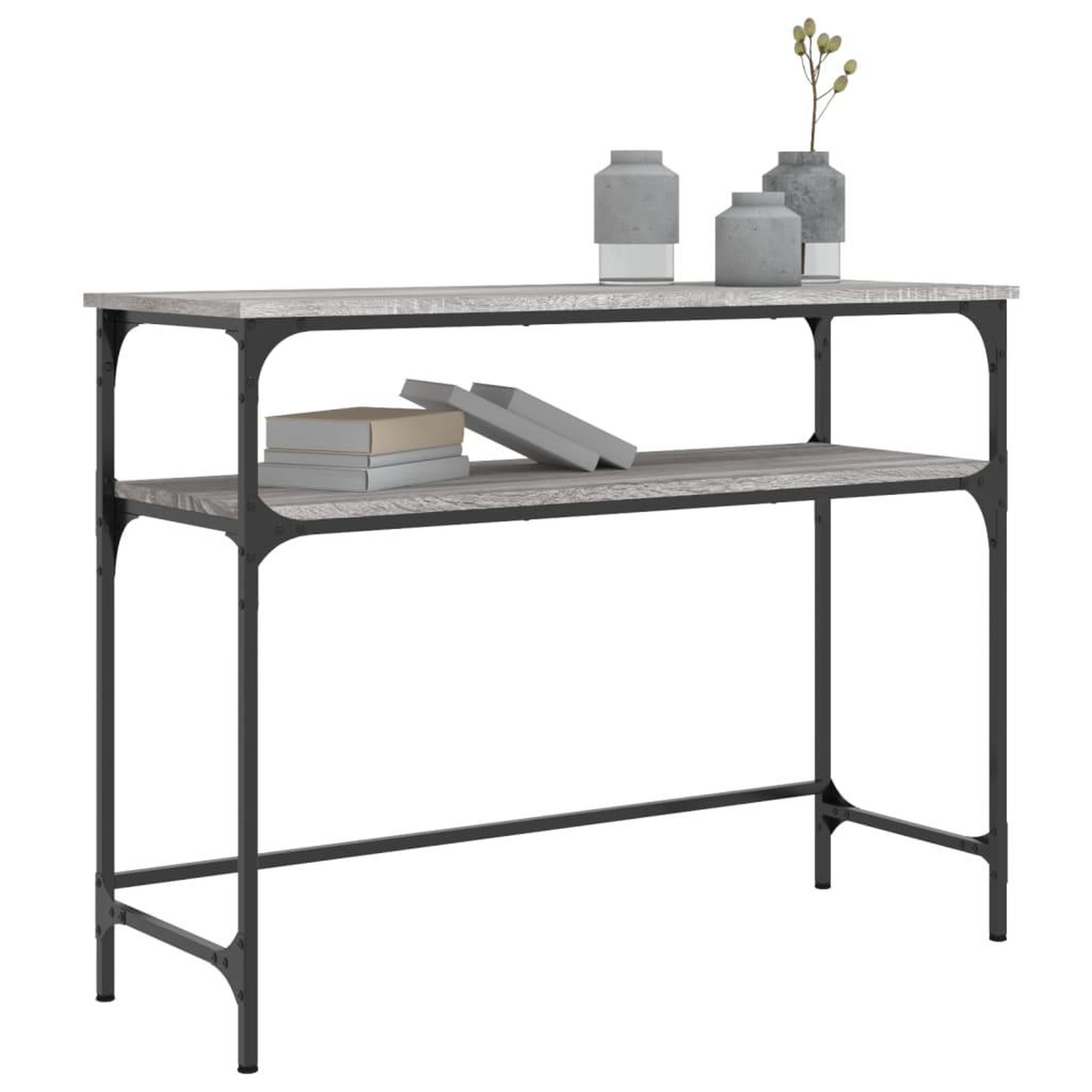 Voir la diapositive 3 : VIDAXL Table console sonoma gris 100x35,5x75 cm bois d'ingenierie