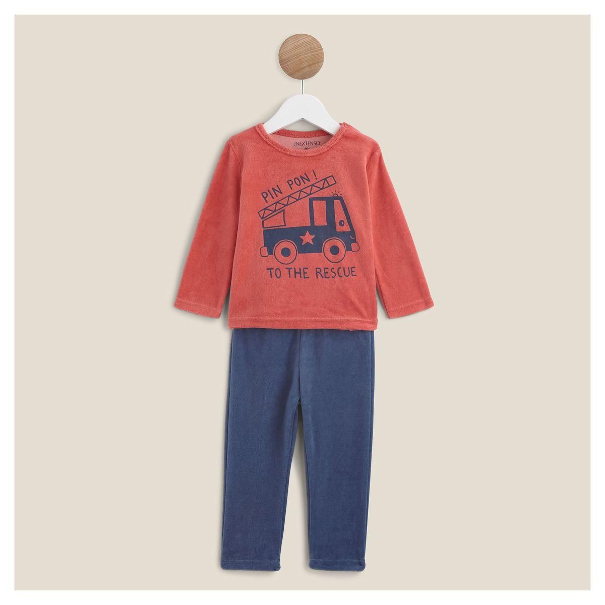 IN EXTENSO Pyjama velours héros bébé garçon