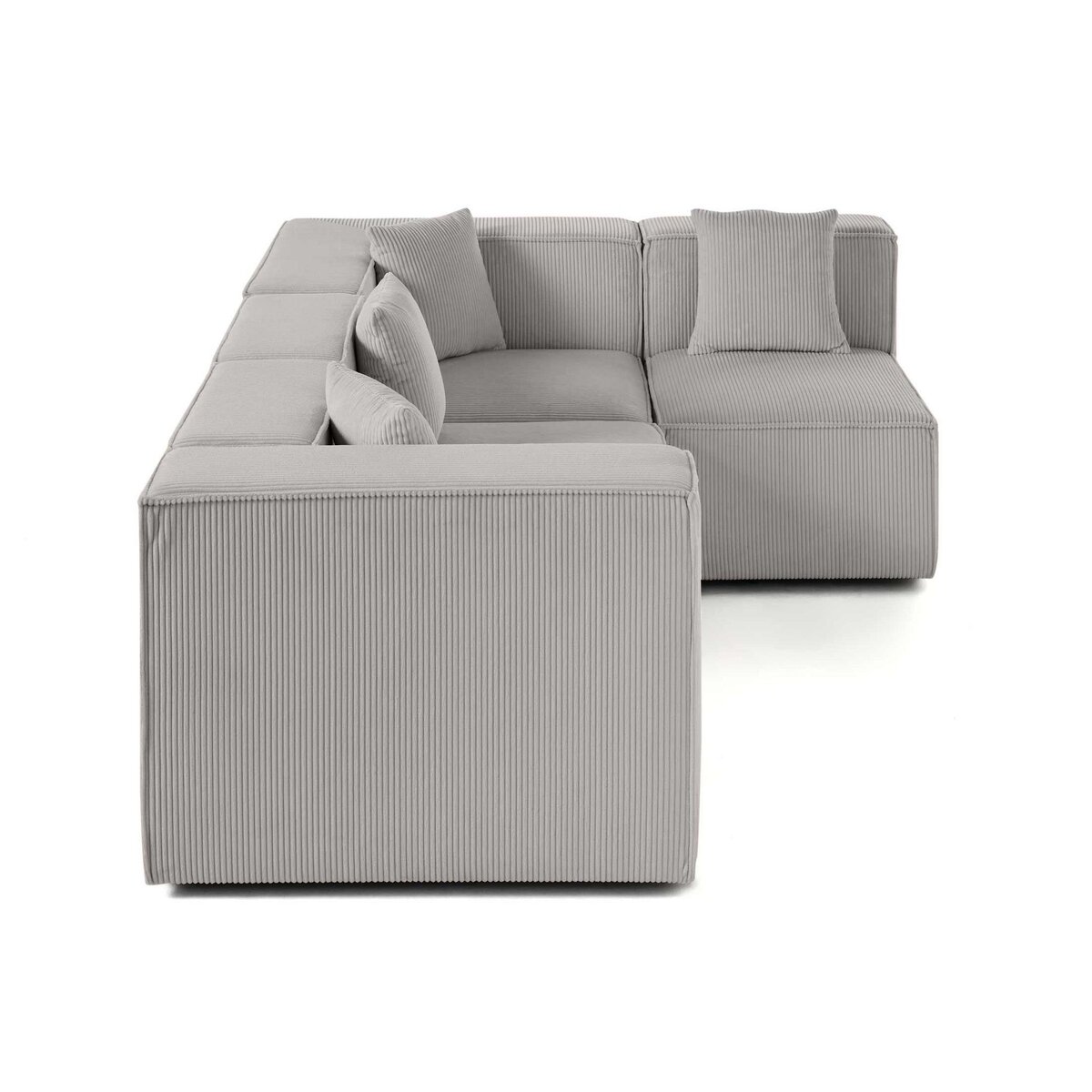 LISA DESIGN Arty - canapé modulable d'angle droit 4 places - en velours côtelé