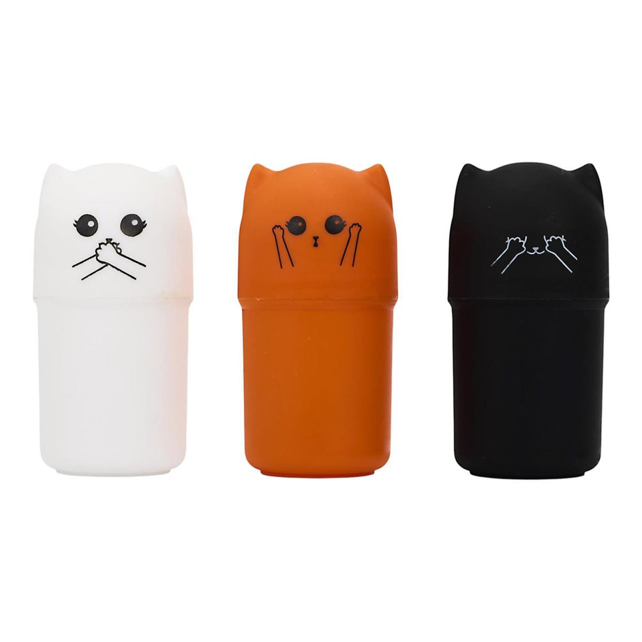 COOK CONCEPT Lot de 3 pots à cure-dents  chats  8cm multicolore