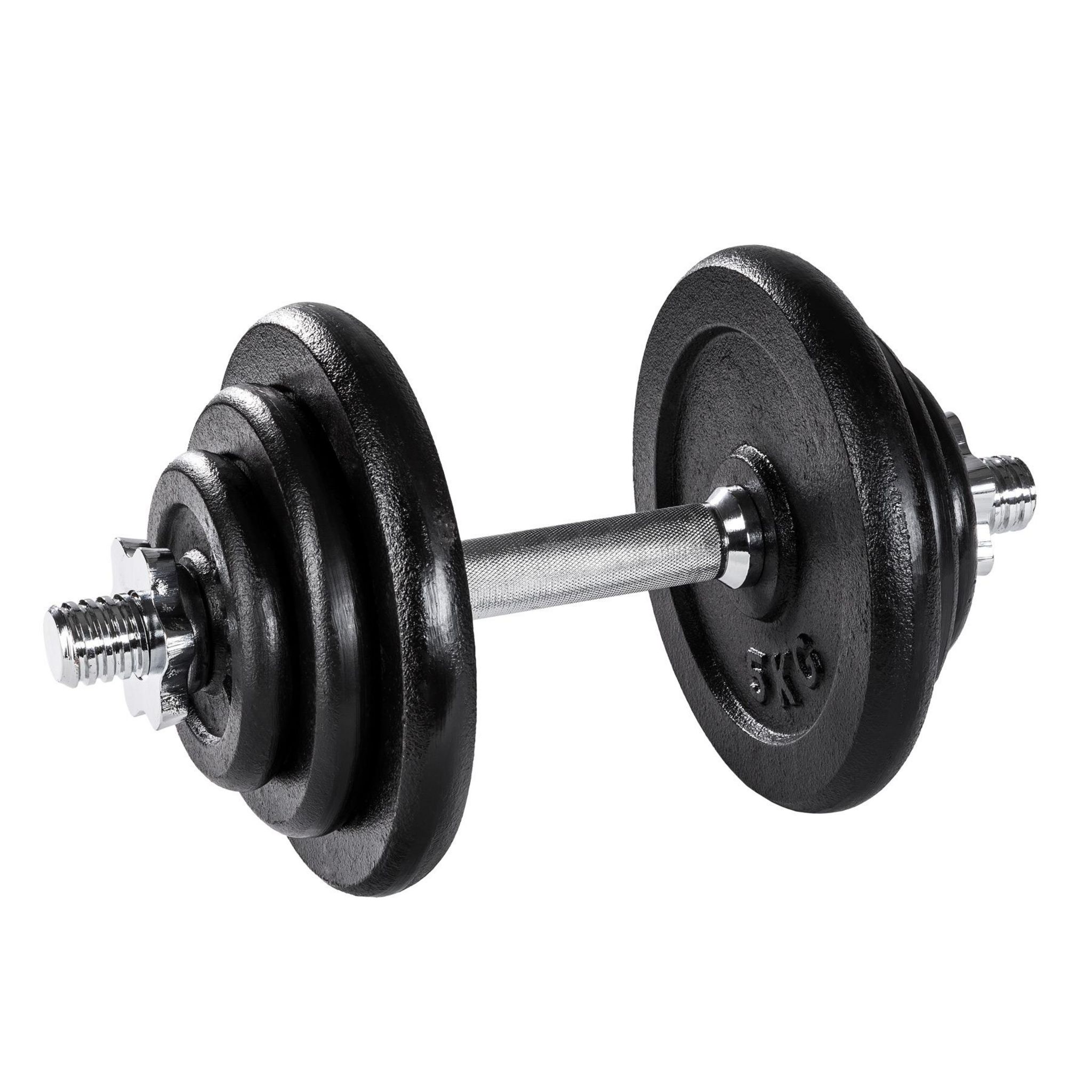 TREXO Barre Haltère Courte 35 Cm TX-SDB35 – Acier Robuste + Fermetures Étoile Musculation Maison
