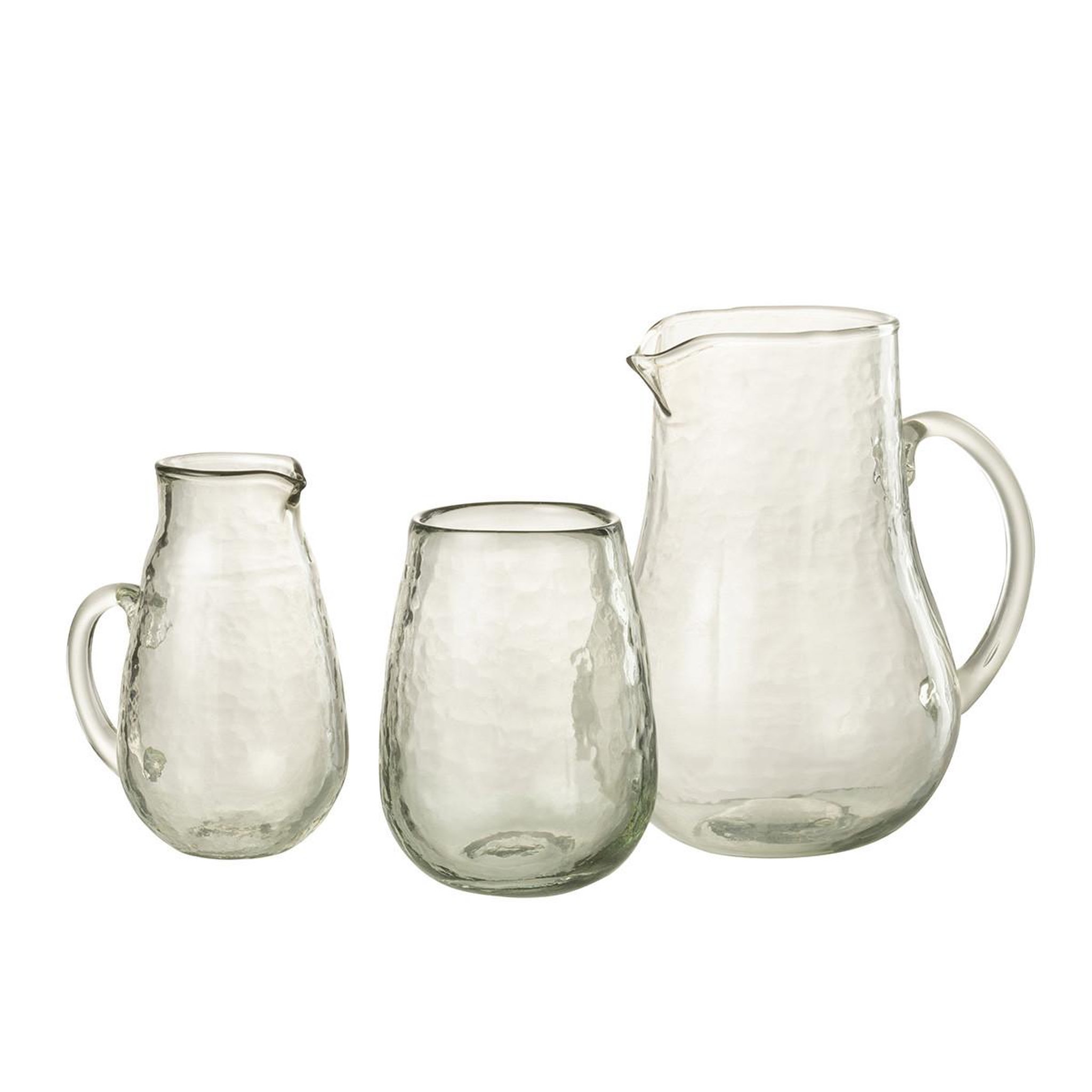 Voir la diapositive 2 : J-LINE Carafe en verre  herminia  1l transparent