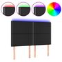 Voir la diapositive 2 : VIDAXL Tete de lit a LED Noir 144x5x118/128 cm Similicuir