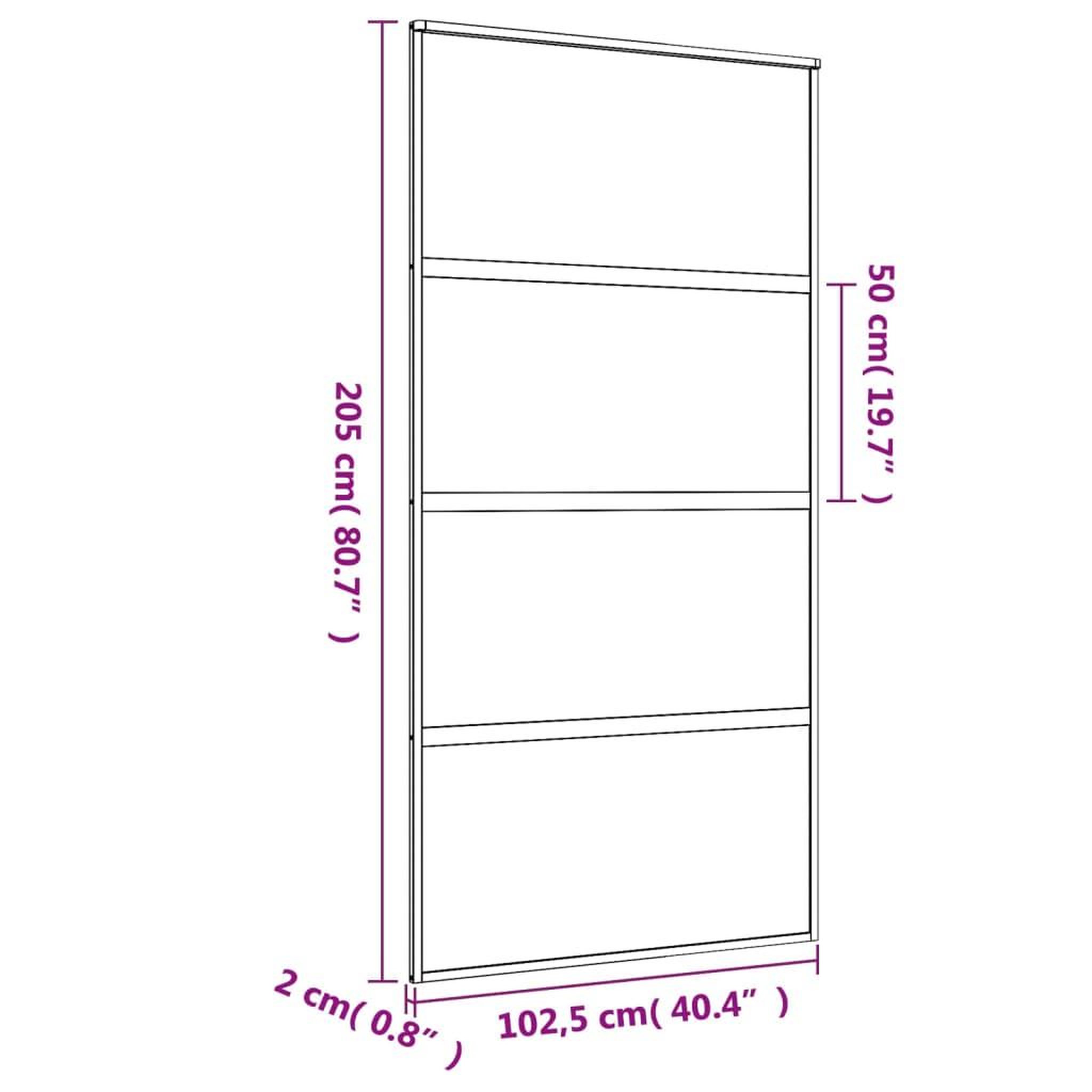 Voir la diapositive 6 : VIDAXL Porte coulissante dore 102,5x205 cm verre ESG depoli aluminium