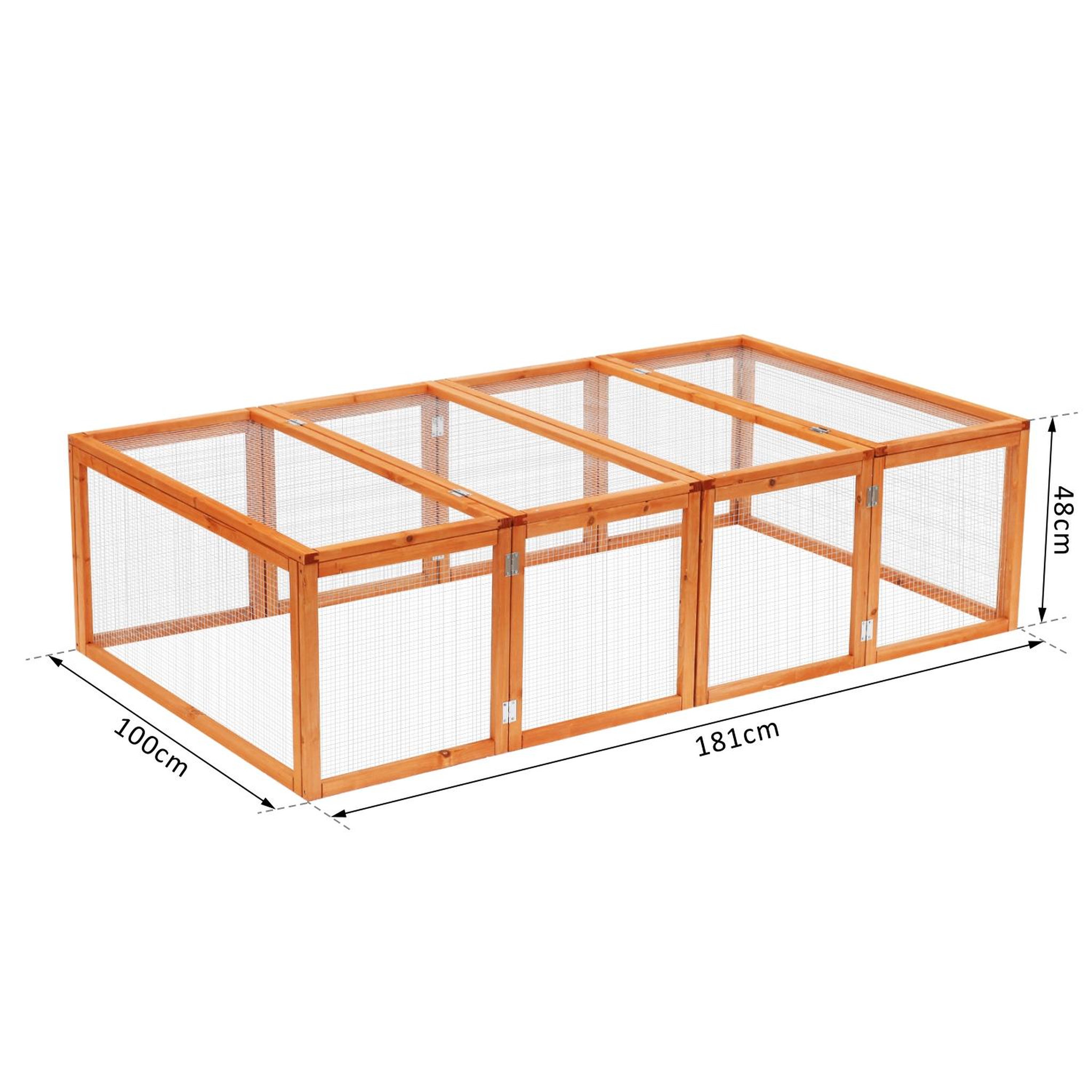 Voir la diapositive 3 : PAWHUT Clapier cage à lapins extérieur intérieur 2 portes supérieures 181l x 100l x 48h cm bois massif pin
