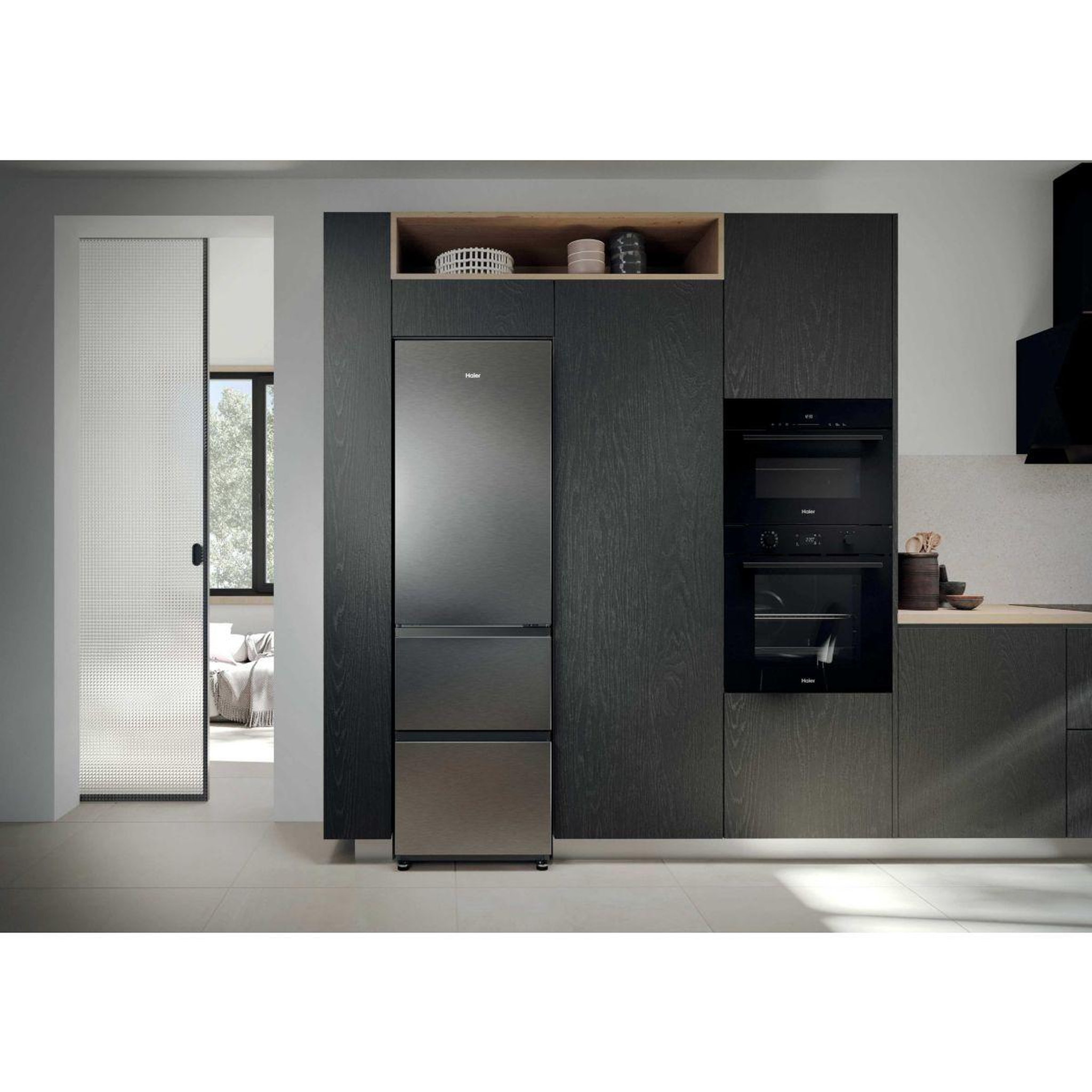 Voir la diapositive 4 : HAIER Réfrigérateur combiné HTR3518ENMX