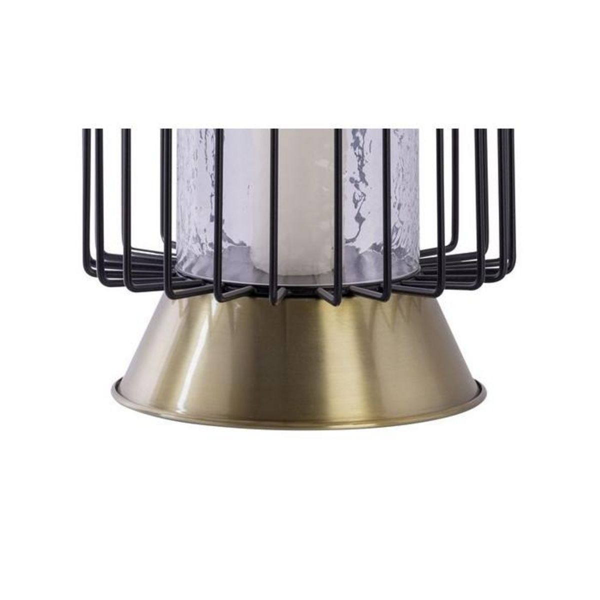 Paris Prix Bougeoir Rond Déco  Malibu  40cm Noir & Or