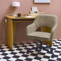 Voir la diapositive 3 : SWEEEK Chaise de bureau à roulettes velours côtelé , L 60 x P 62 x H 89 / 99cm
