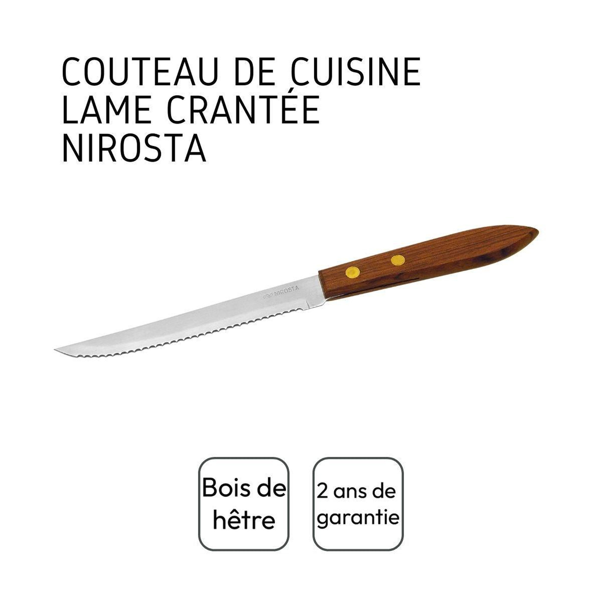 Voir la diapositive 4 : NIROSTA Petit couteau de cuisine avec manche en bois 21 cm nirosta