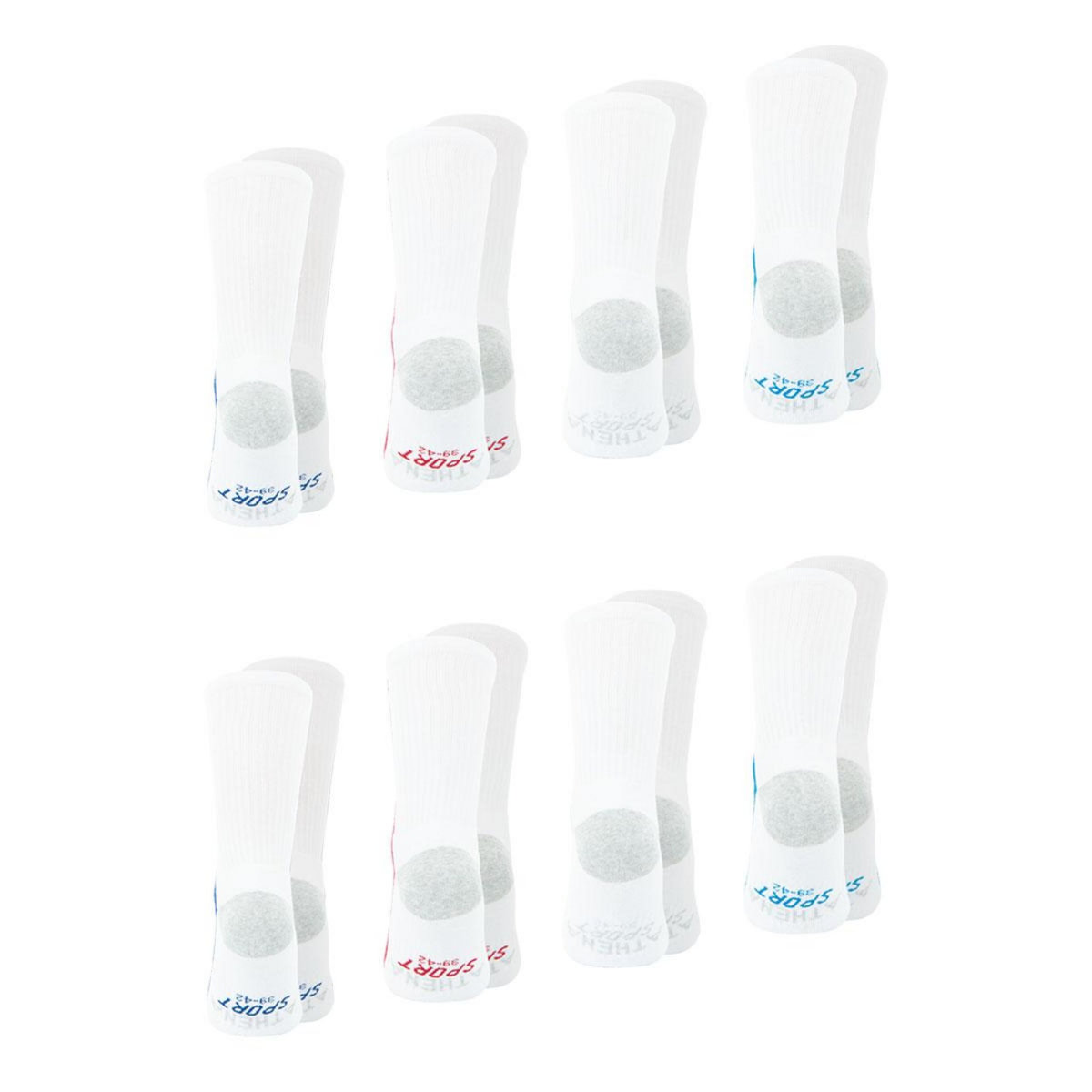 Athena Lot de 8 paires de chaussettes de sport mi-hautes