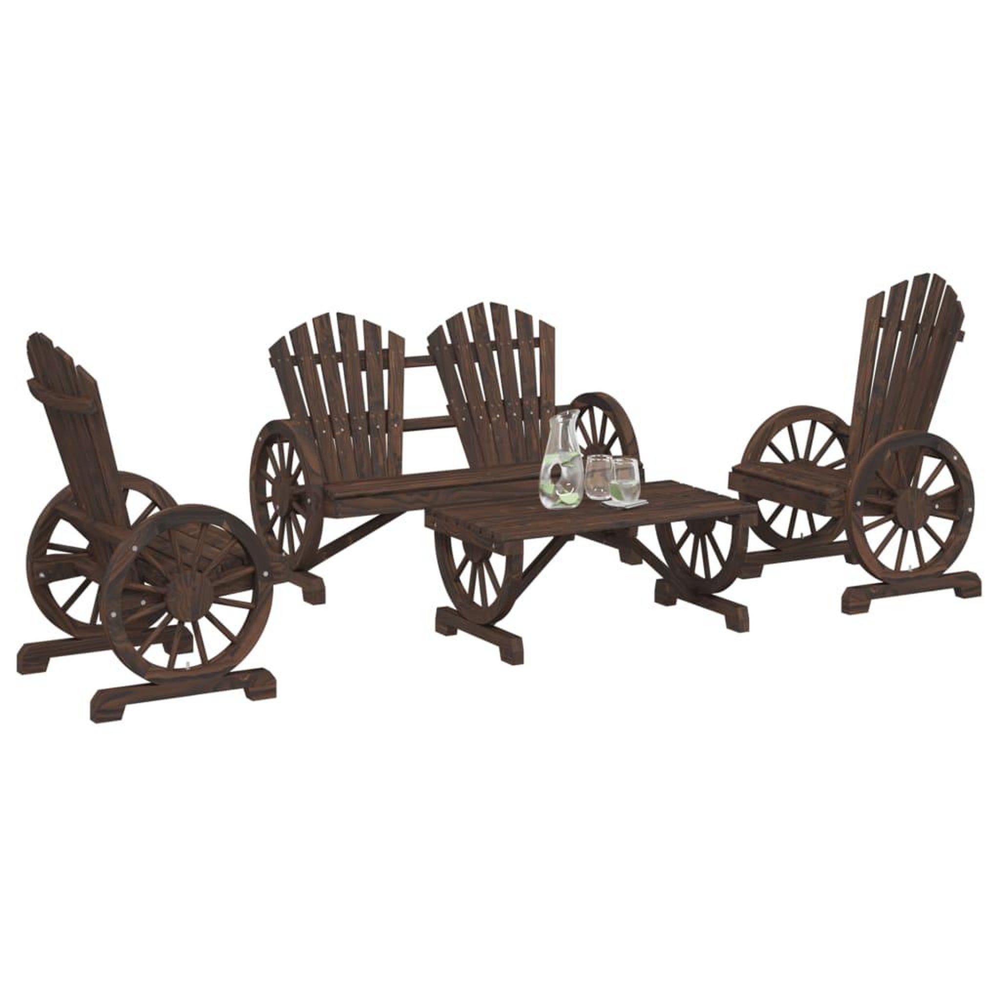 VIDAXL Salon de jardin 4 pcs bois de sapin massif