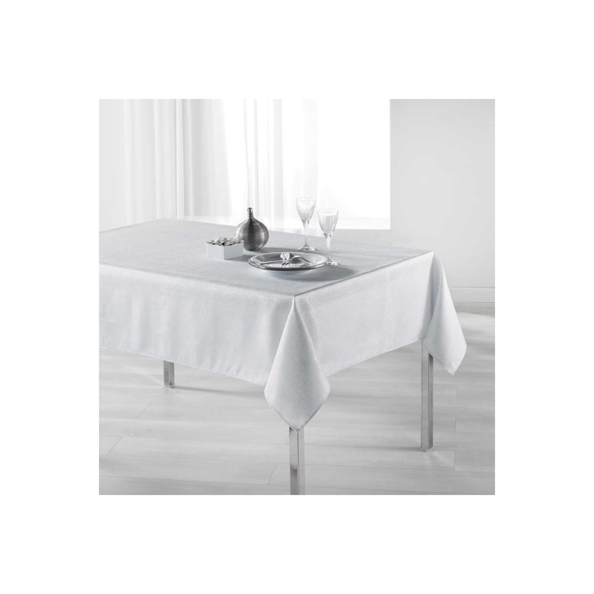 Douceur d'Intérieur Nappe rectangulaire imprimée  palacio  150x240cm blanc