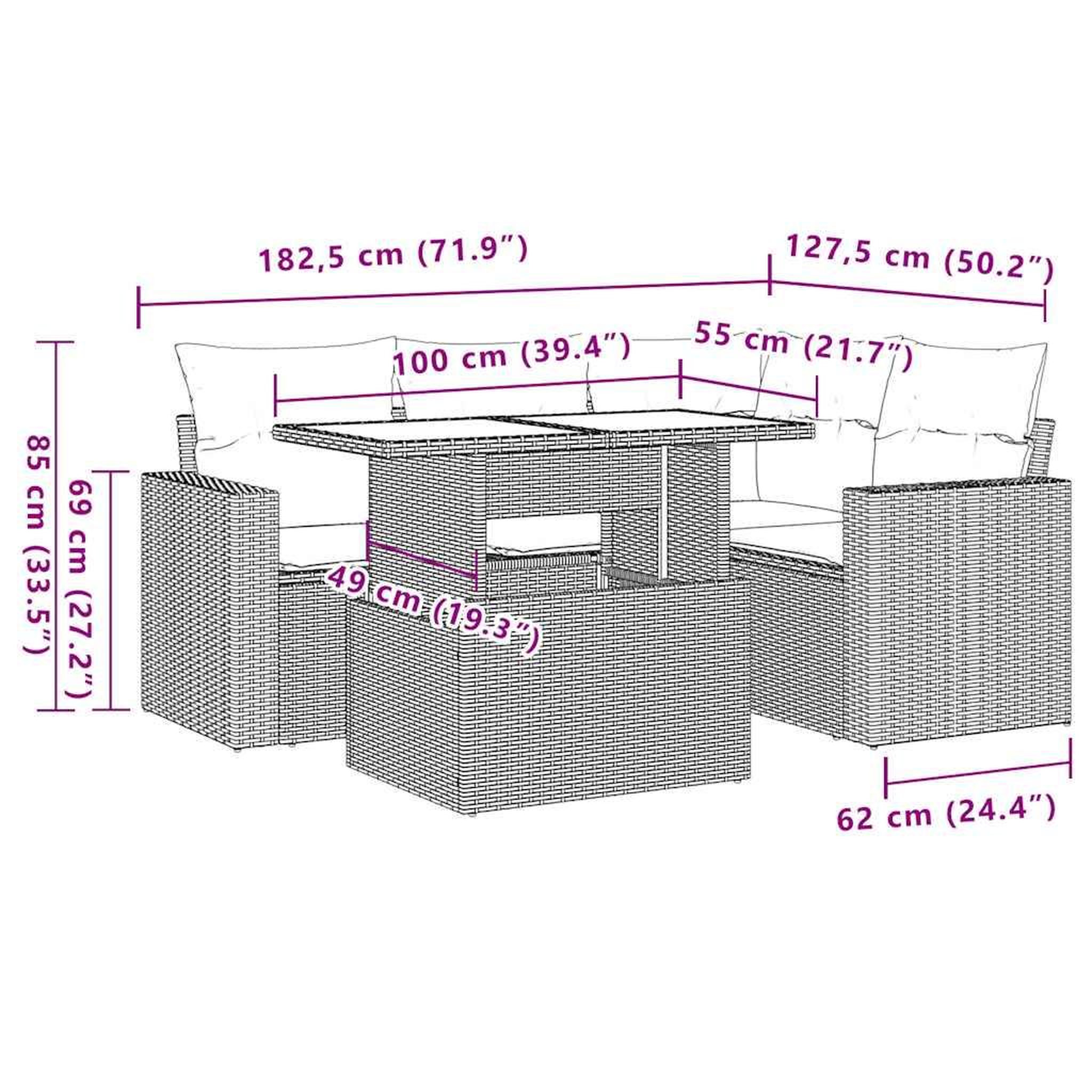 Voir la diapositive 6 : VIDAXL Salon de jardin 5 pcs avec coussins noir resine tressee