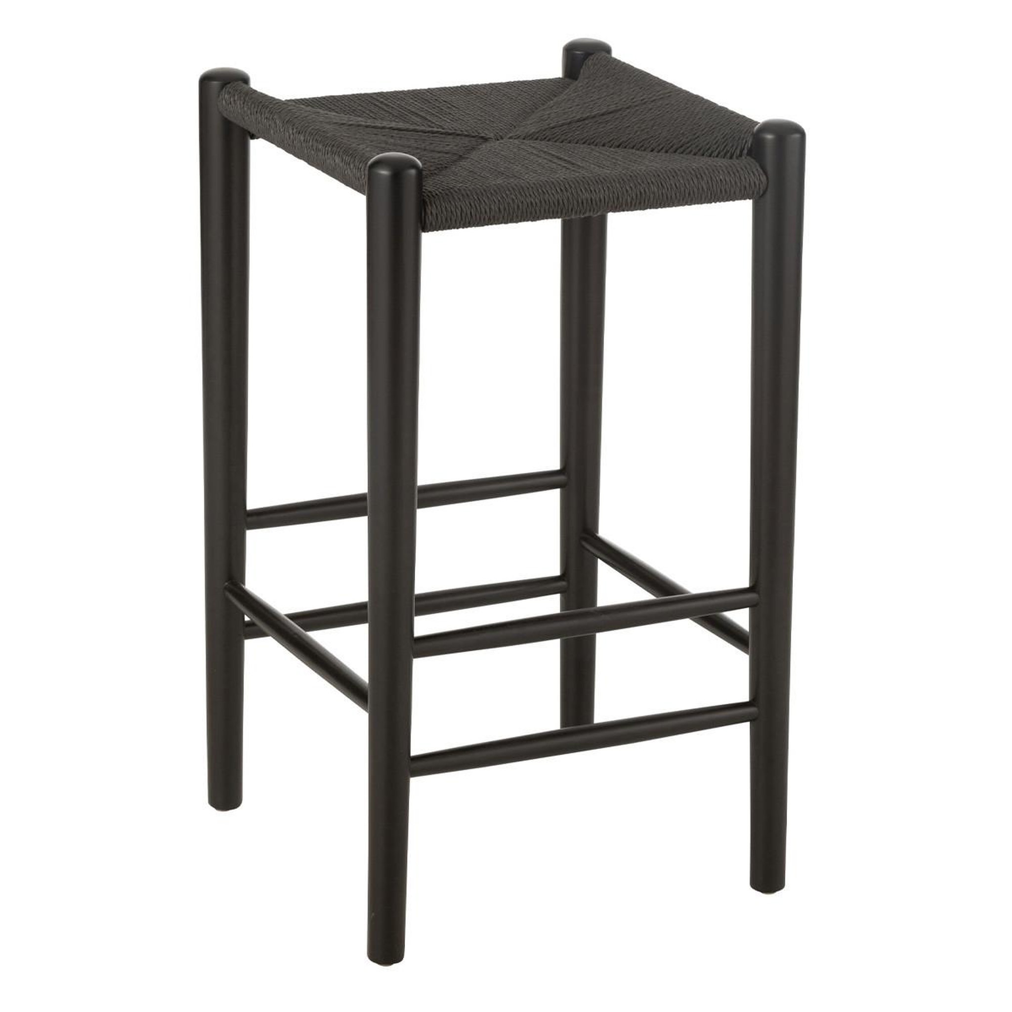 J-LINE Tabouret de bar en bois  orient  66cm noir