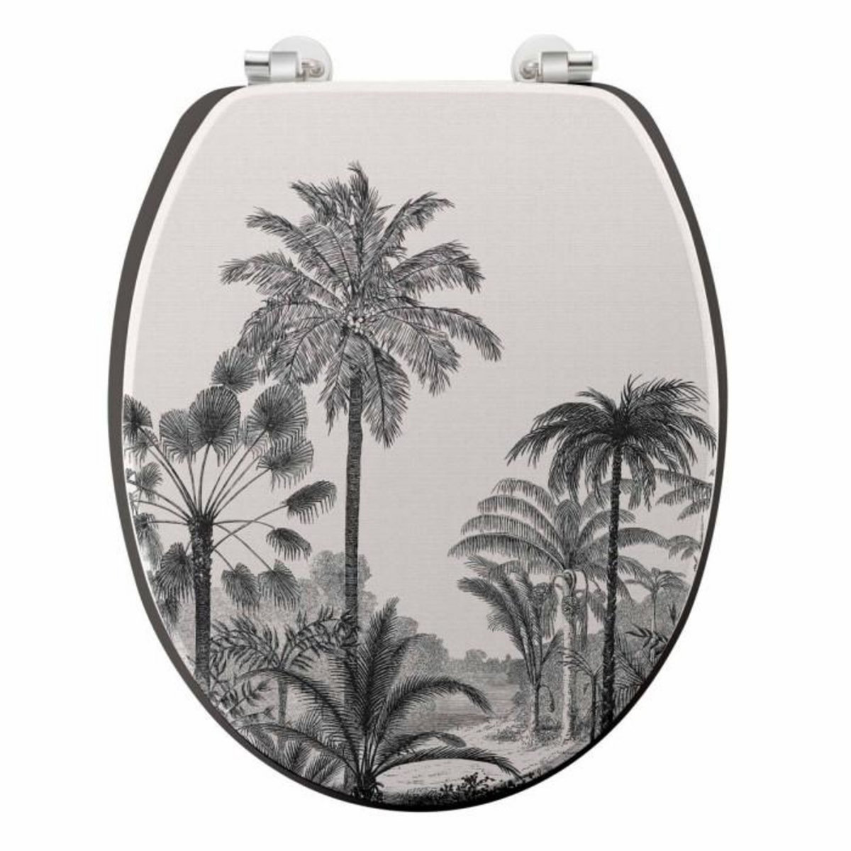 Paris Prix Abattant WC Imprimé Palmier  Cocoty  45cm Noir